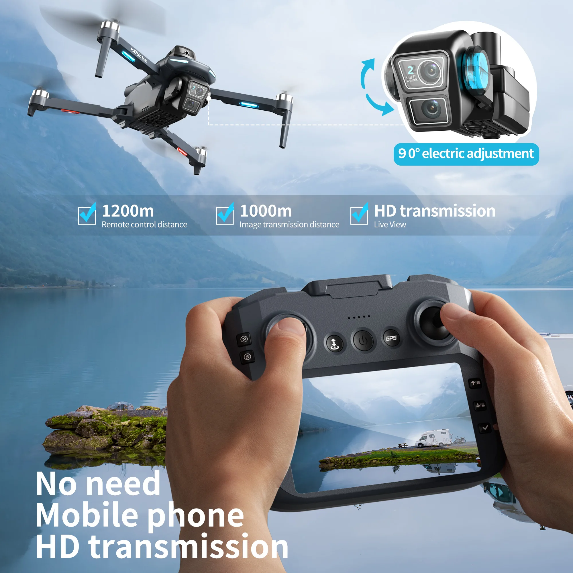 Original XT606 MAX GPS Drone 4 - огляд і ціна Drone Thermal Imaging